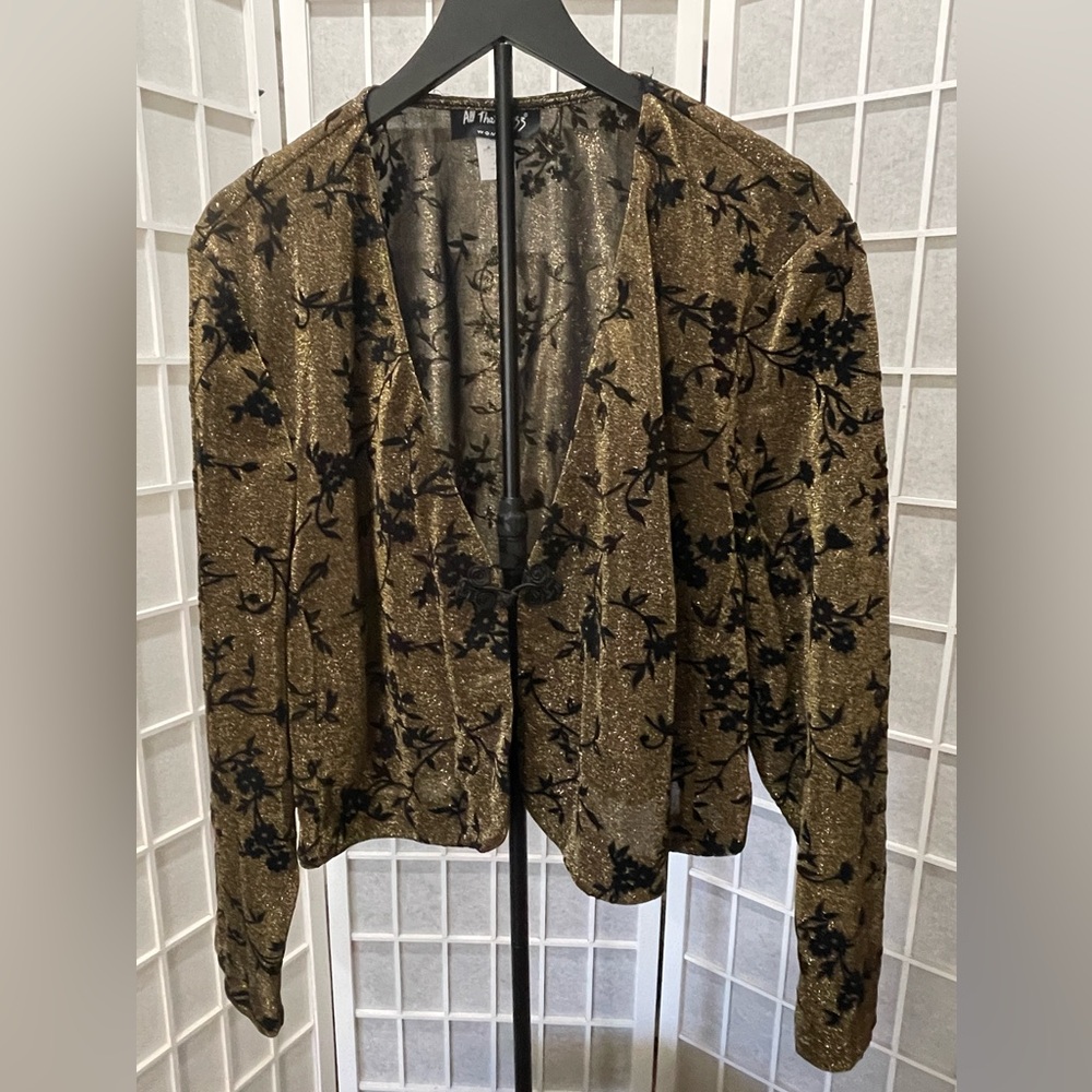 Gold Glittery Bolero Short Holiday/Occasion Jacket~Plus Size 20